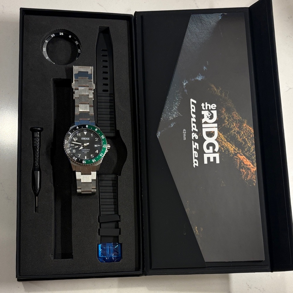 42mm (SOLD OUT online) Ridge land&sea Stainless Steel Dive Watch